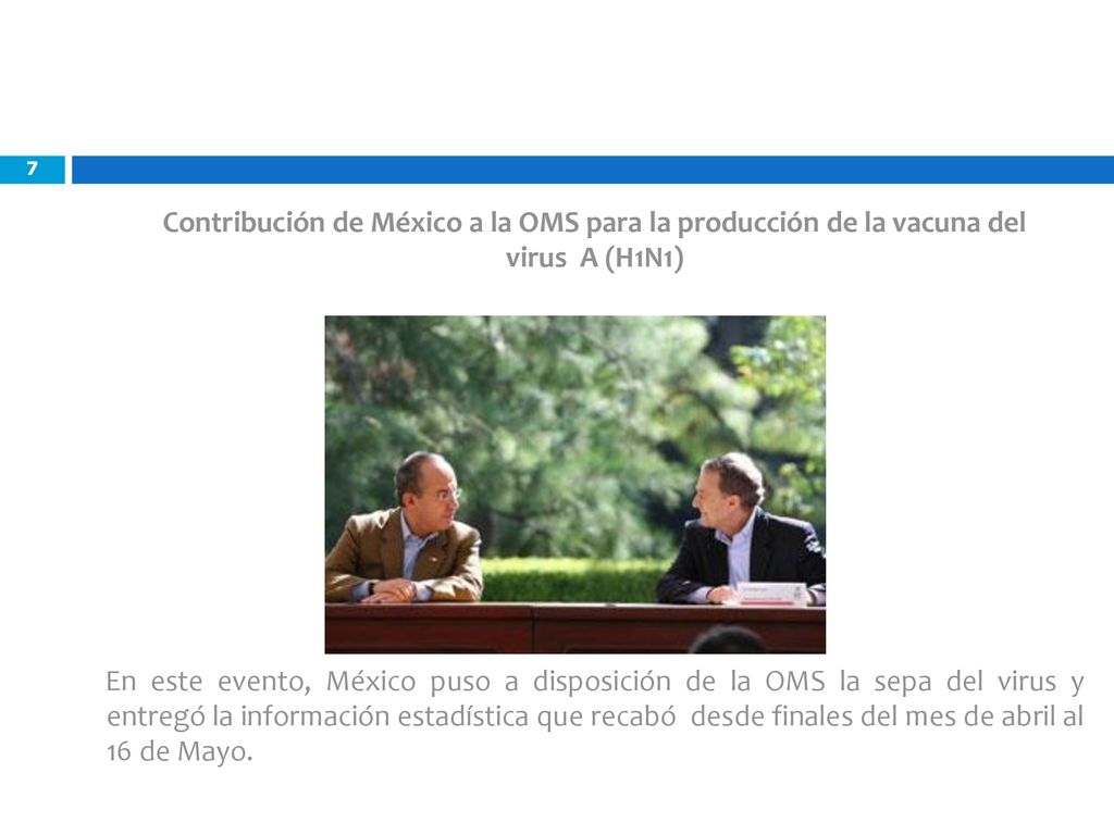 Contribución de México a la OMS para la producción de la vacuna del
