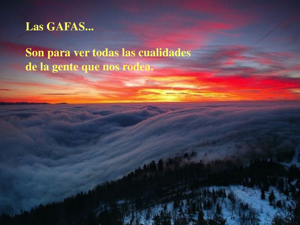 Las GAFAS... Son para ver todas las cualidades de la gente que nos rodea.