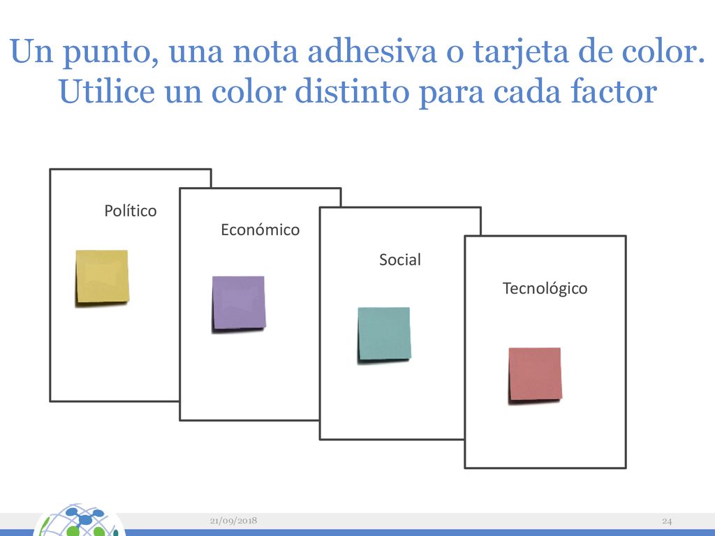 Un punto, una nota adhesiva o tarjeta de color