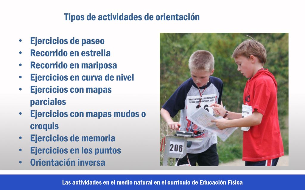 Tipos de actividades de orientación