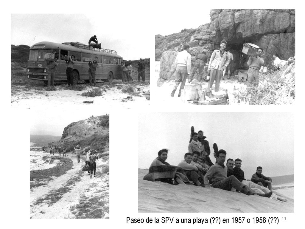 Paseo de la SPV a una playa ( ) en 1957 o 1958 ( )