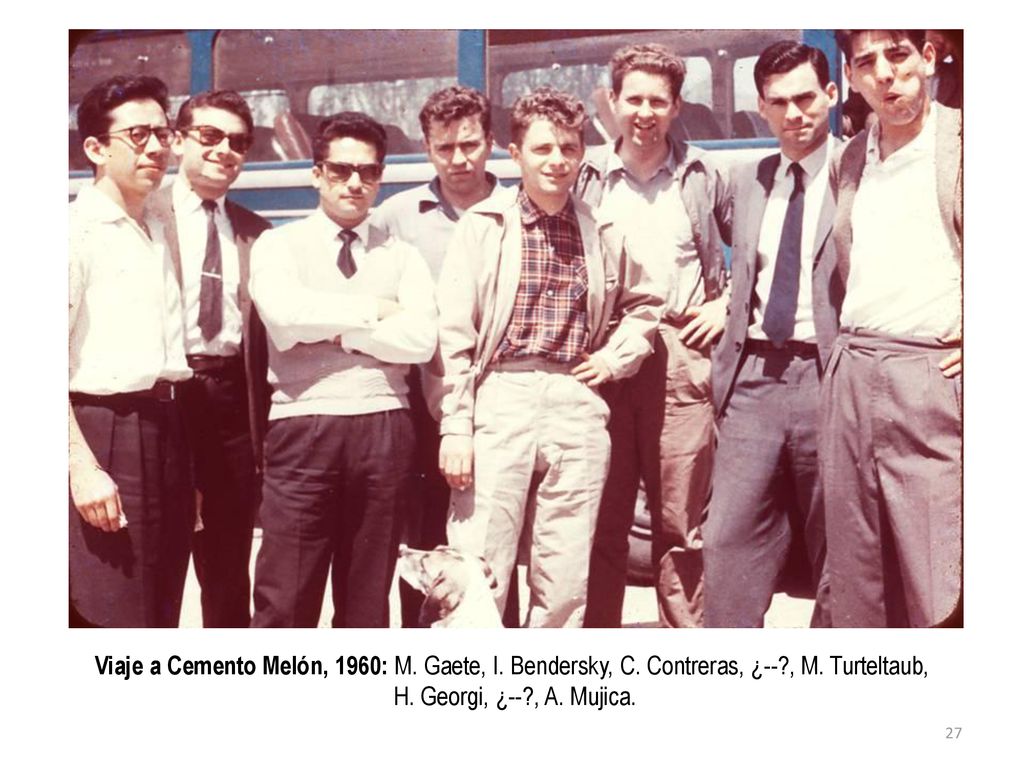 Viaje a Cemento Melón, 1960: M. Gaete, I. Bendersky, C. Contreras, ¿--