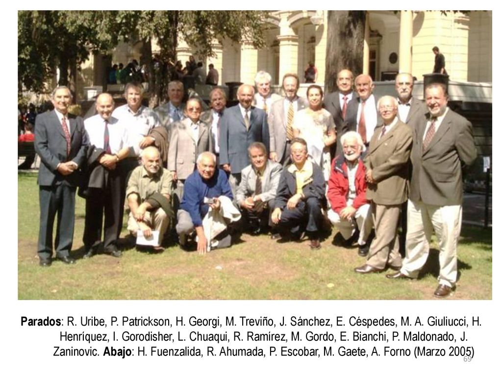 Parados: R. Uribe, P. Patrickson, H. Georgi, M. Treviño, J. Sánchez, E