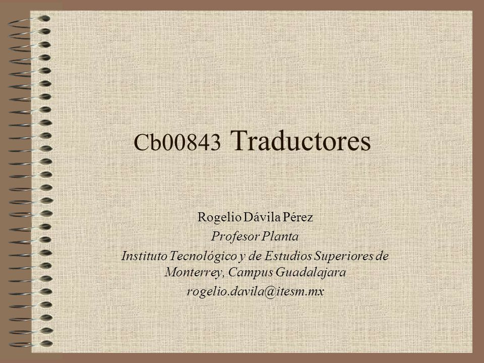 Cb00843 Traductores Rogelio Dávila Pérez Profesor Planta