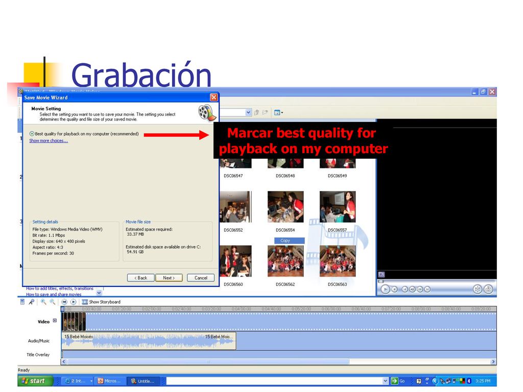 Marcar best quality for playback on my computer