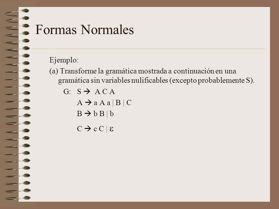 Formas Normales Ejemplo:
