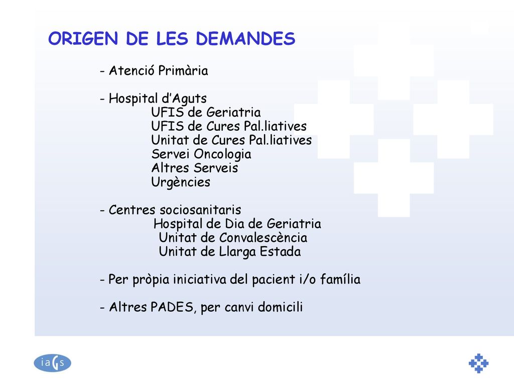 ORIGEN DE LES DEMANDES - Atenció Primària - Hospital d’Aguts