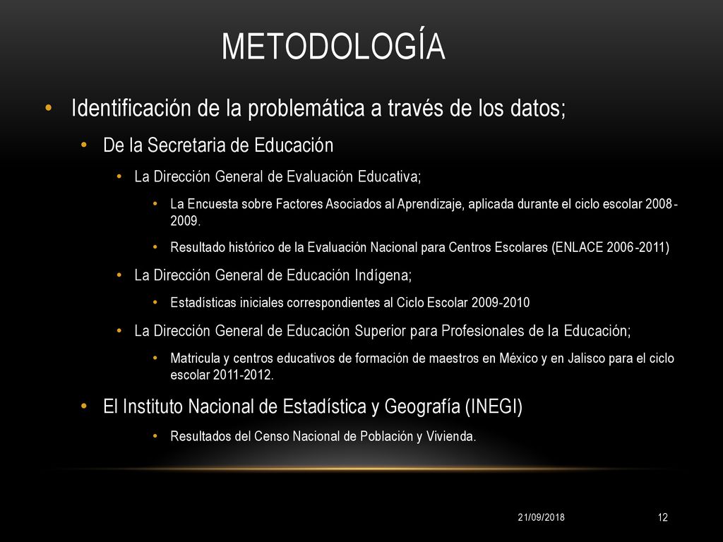 Metodología Identificación de la problemática a través de los datos;
