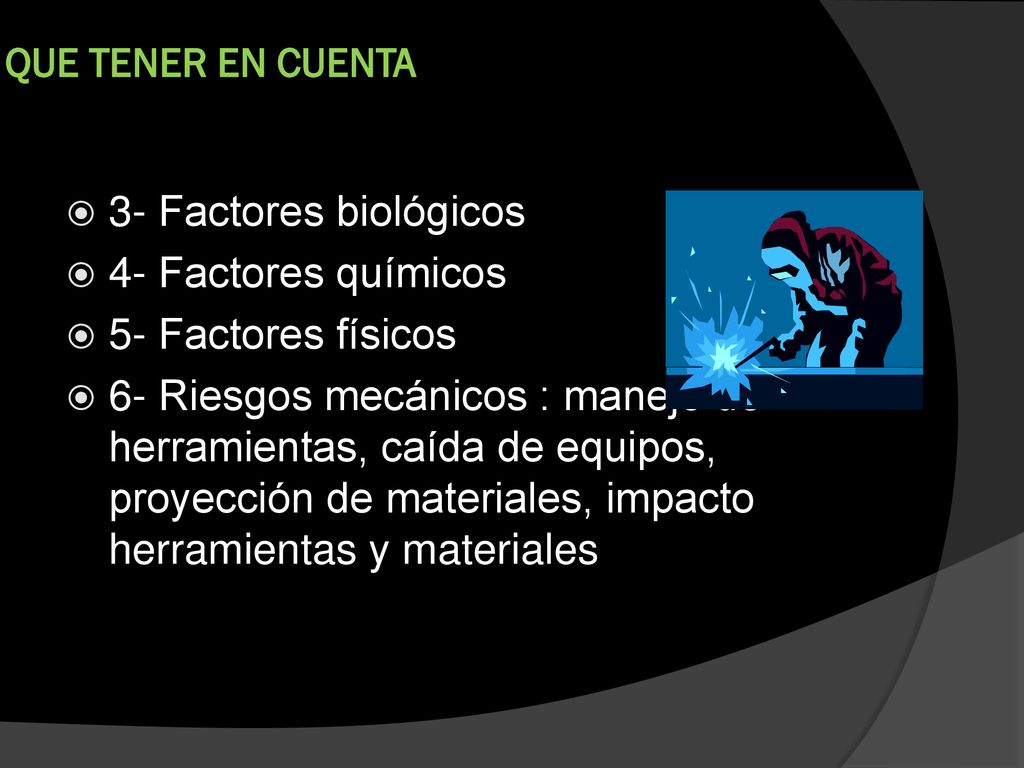3- Factores biológicos 4- Factores químicos 5- Factores físicos