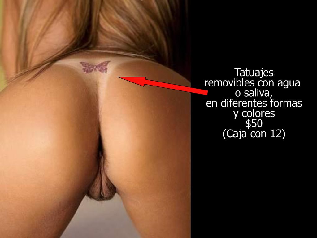 Tatuajes removibles con agua o saliva, en diferentes formas y colores $50 (Caja con 12)