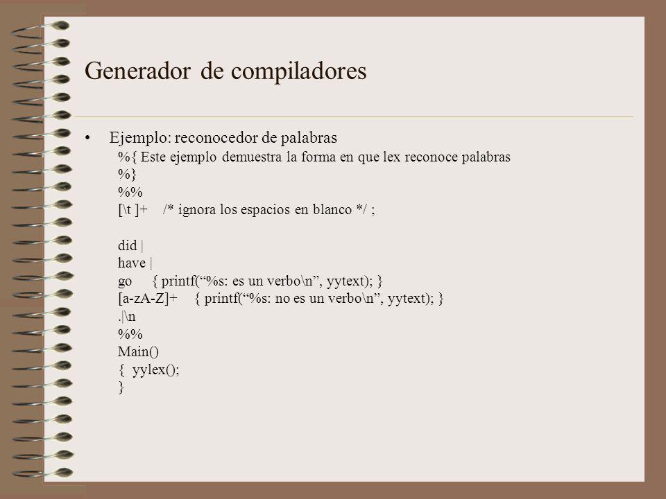 Generador de compiladores