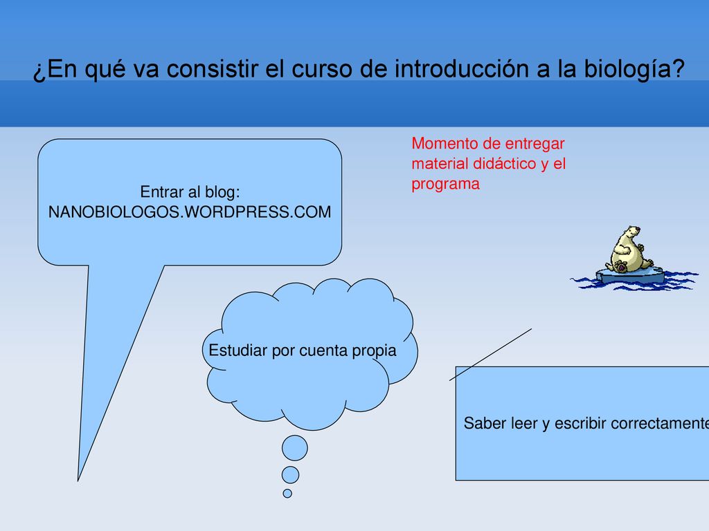 ¿En qué va consistir el curso de introducción a la biología