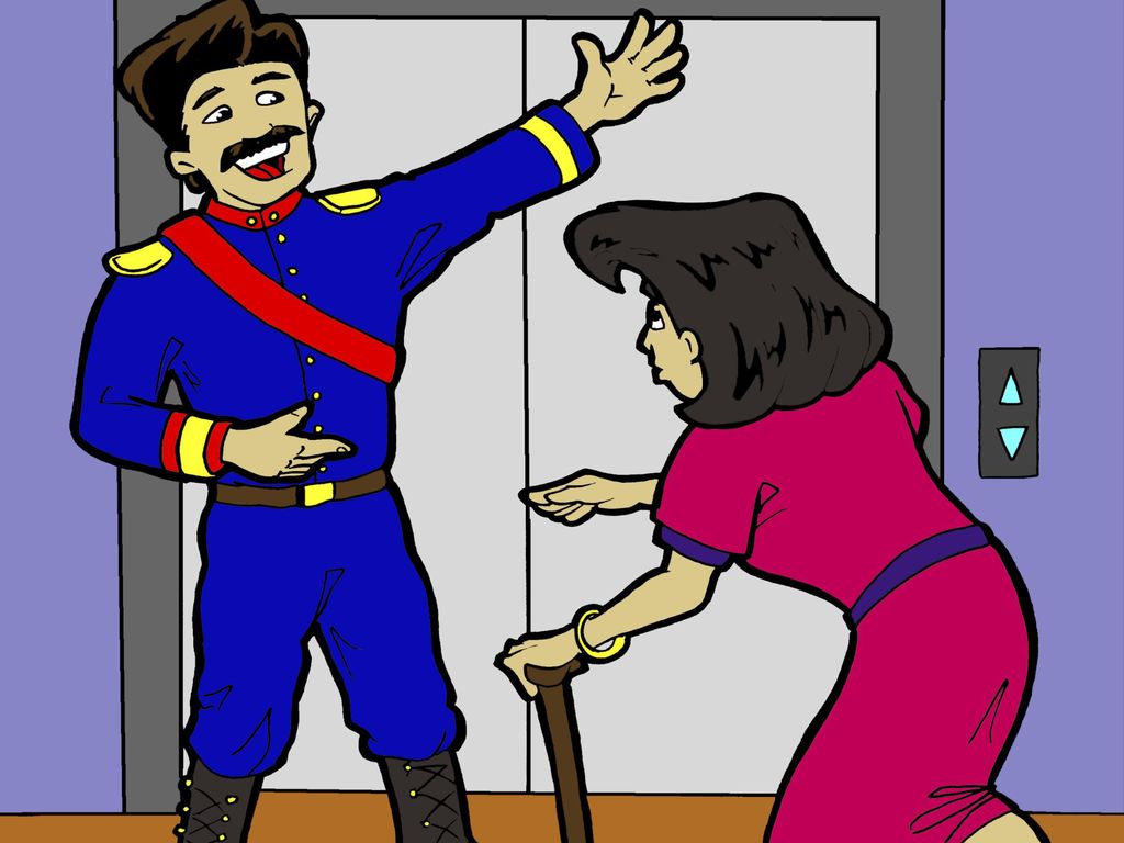 El nuevo guardia la saludó y dijo, te has lastimado la espalda, ¿verdad Ella consintió.