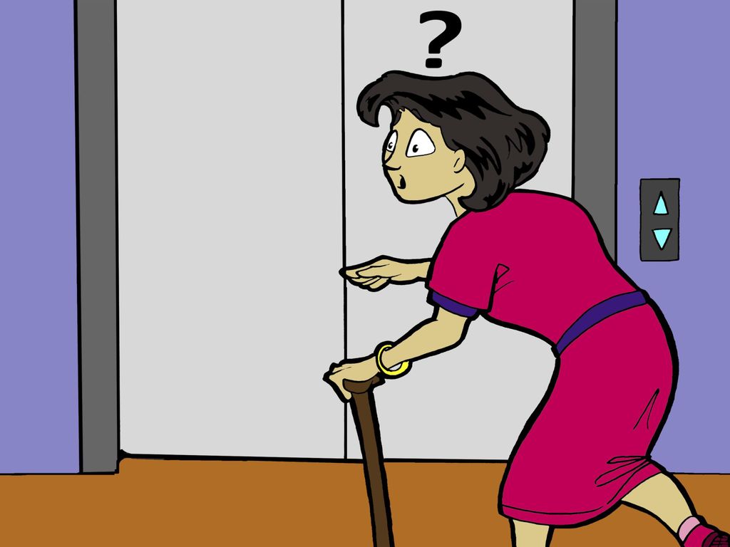 Mientras Mariel esperaba el elevador, ella escuchó al guardia decir, Confía en el Señor, anda en tu sanidad .