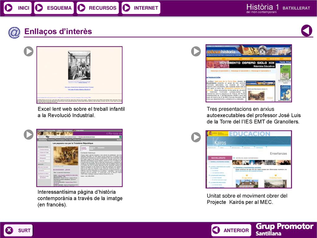 Enllaços d’interès Excel·lent web sobre el treball infantil a la Revolució Industrial.