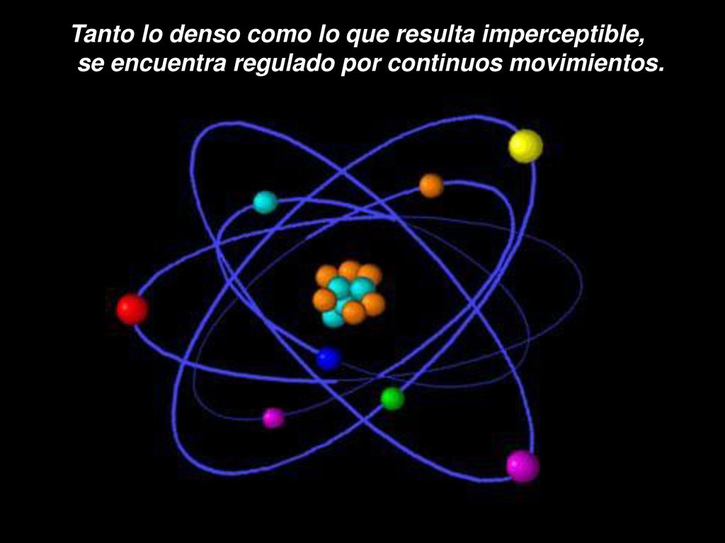 Tanto lo denso como lo que resulta imperceptible, se encuentra regulado por continuos movimientos.