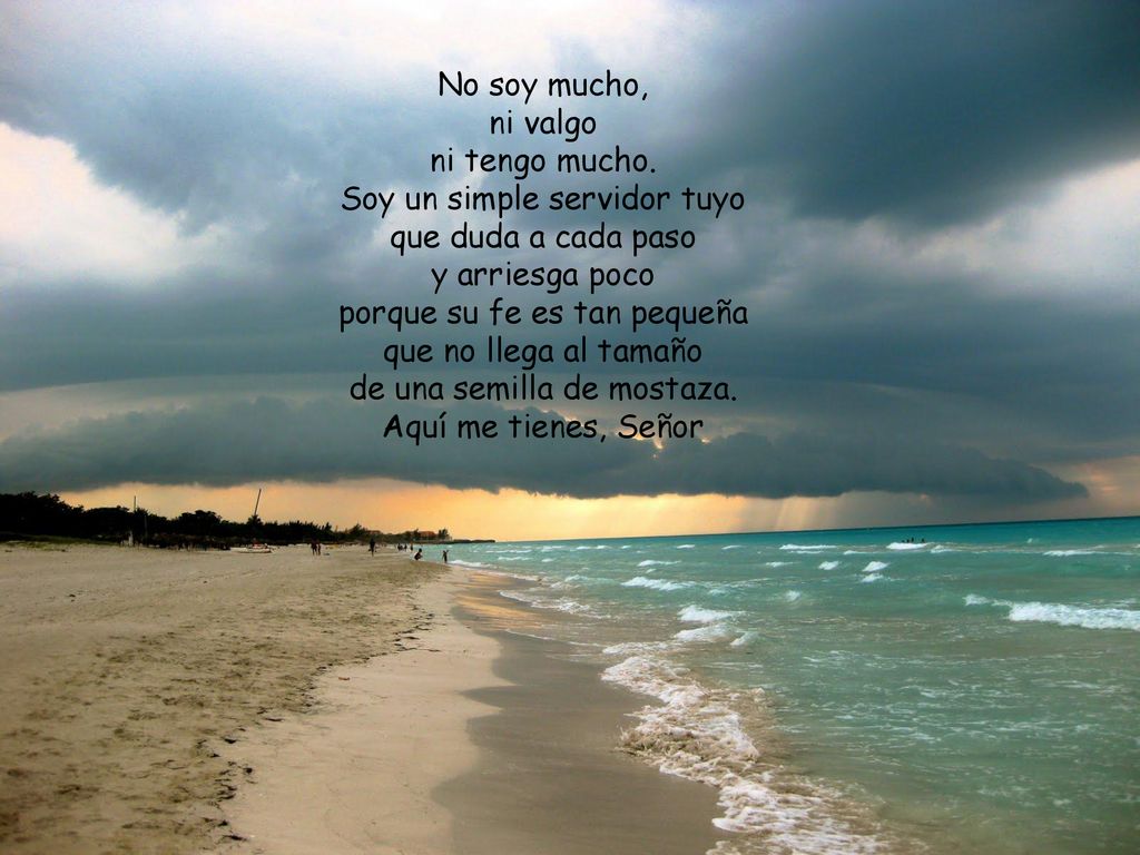 Soy un simple servidor tuyo que duda a cada paso y arriesga poco