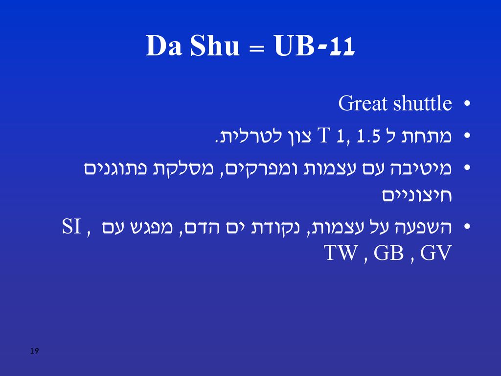 UB-11 = Da Shu Great shuttle מתחת ל T 1, 1.5 צון לטרלית.