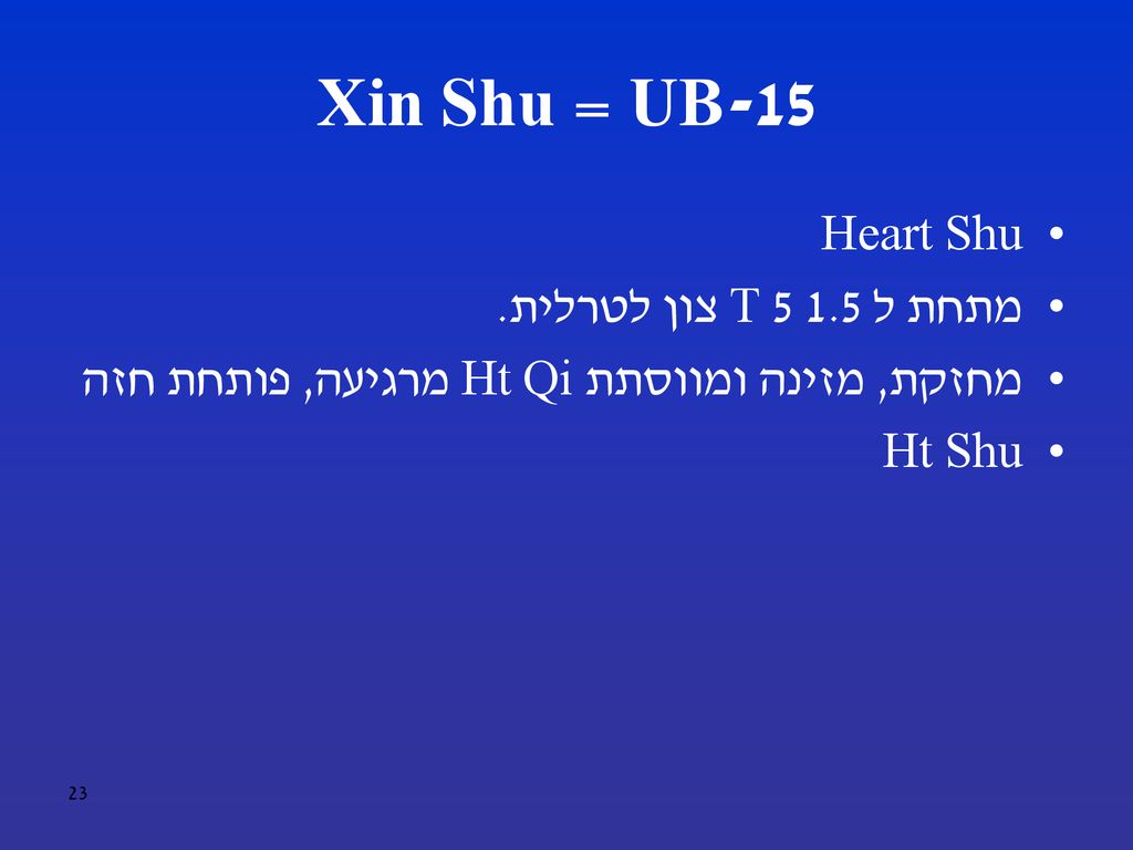 UB-15 = Xin Shu Heart Shu מתחת ל T צון לטרלית.