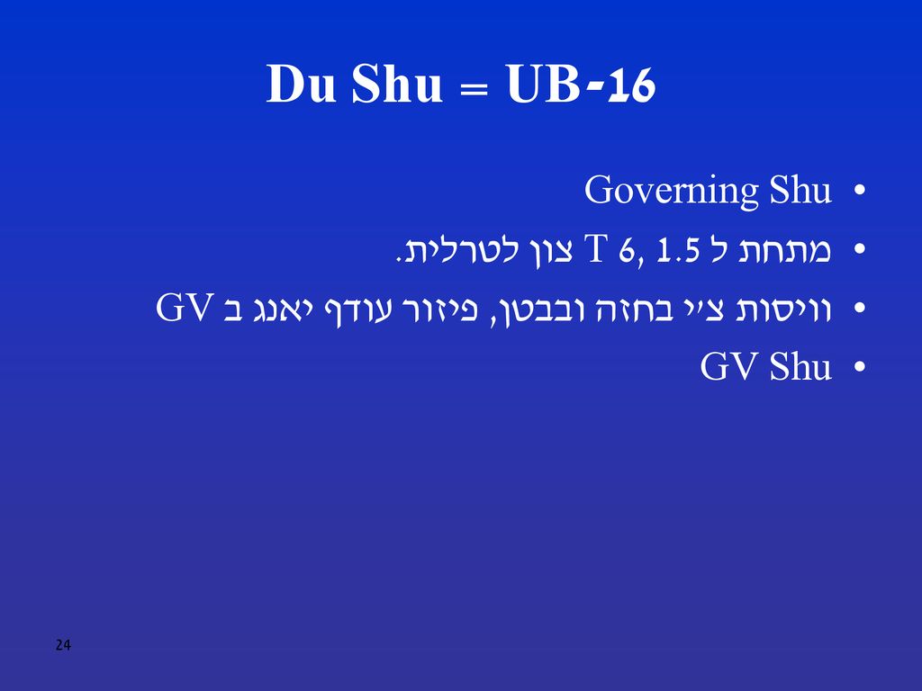 UB-16 = Du Shu Governing Shu מתחת ל T 6, 1.5 צון לטרלית.