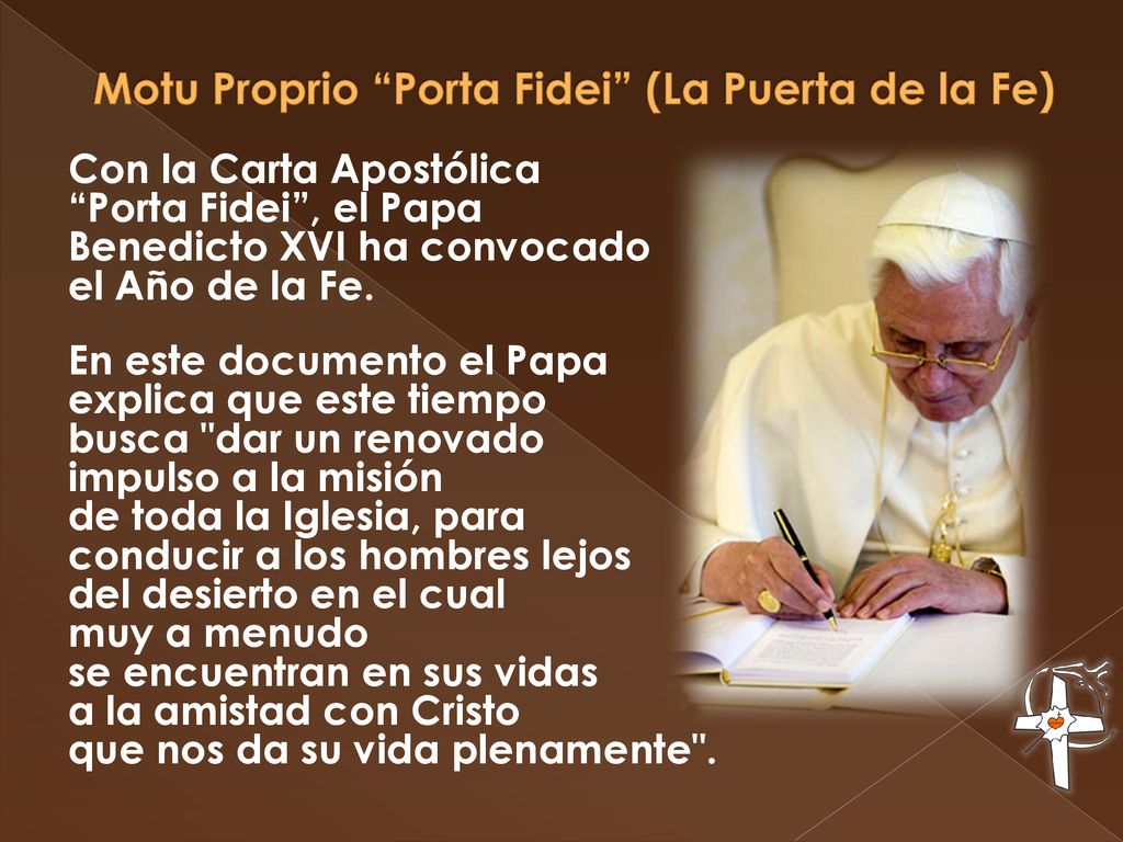 Motu Proprio Porta Fidei (La Puerta de la Fe)