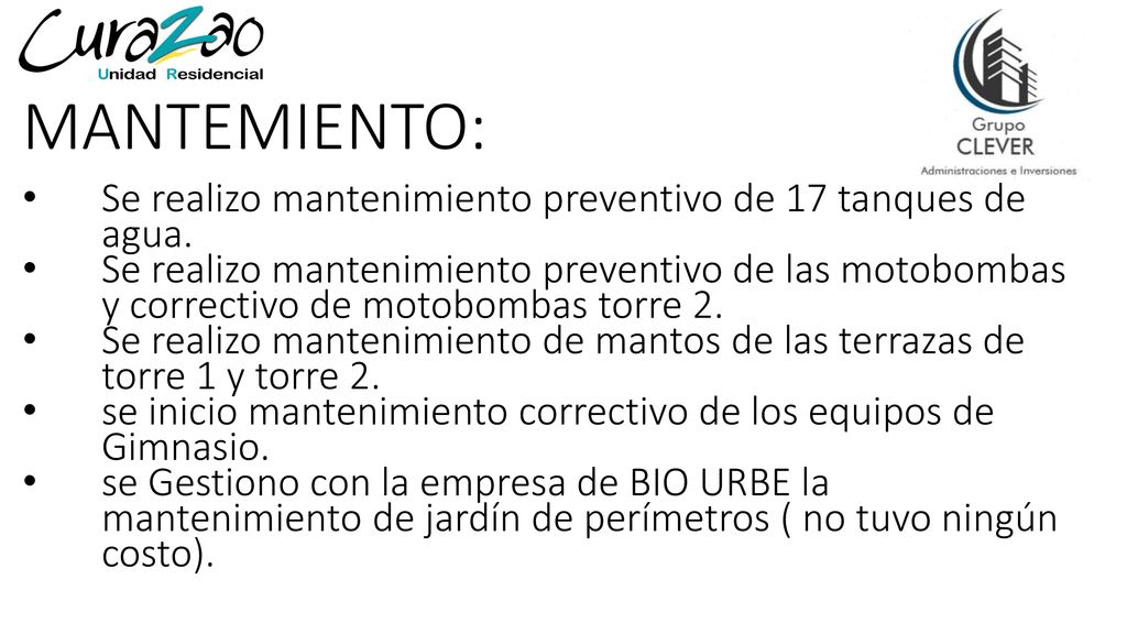MANTEMIENTO: Se realizo mantenimiento preventivo de 17 tanques de agua.