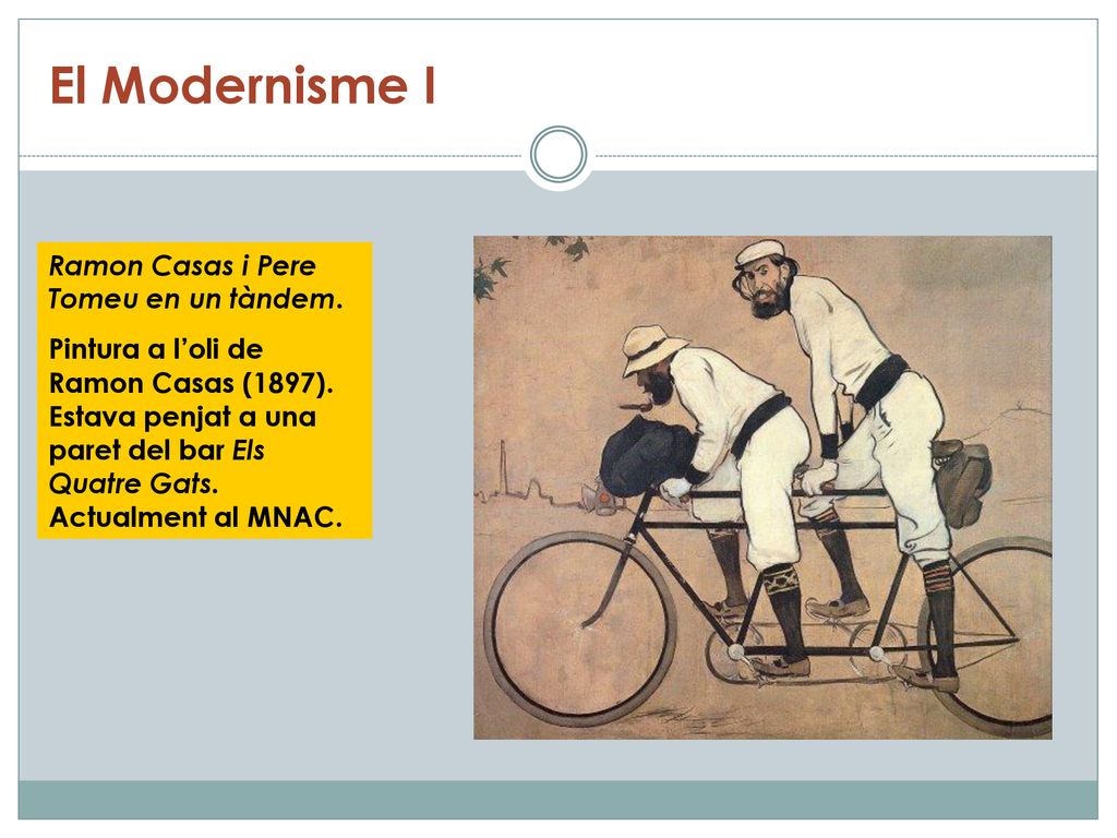 El Modernisme I Ramon Casas i Pere Tomeu en un tàndem.