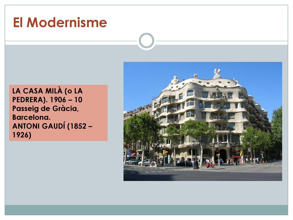 El Modernisme LA CASA MILÀ (o LA PEDRERA) – 10