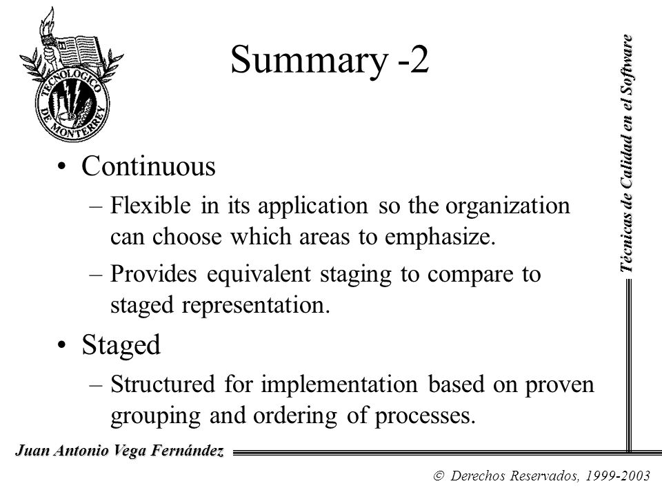 Summary -2 Continuous Staged