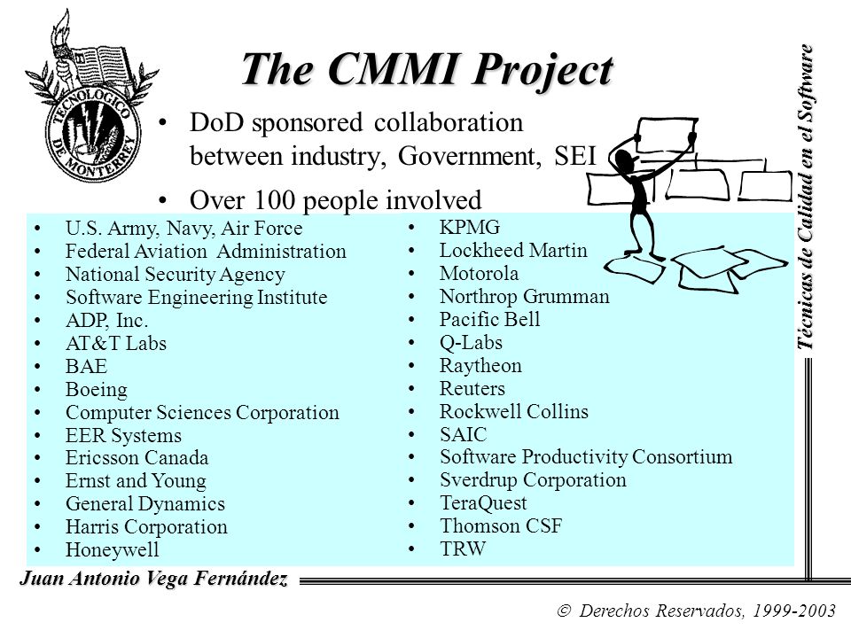 The CMMI Project DoD sponsored collaboration between industry, Government, SEI. Over 100 people involved.