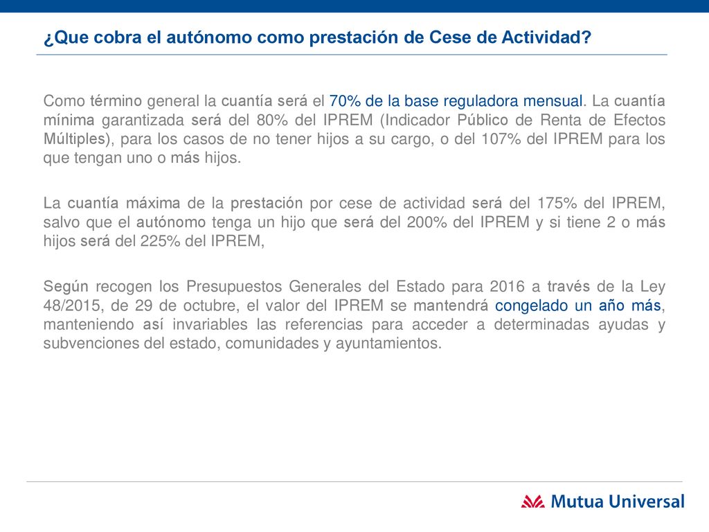 ¿Que cobra el autónomo como prestación de Cese de Actividad