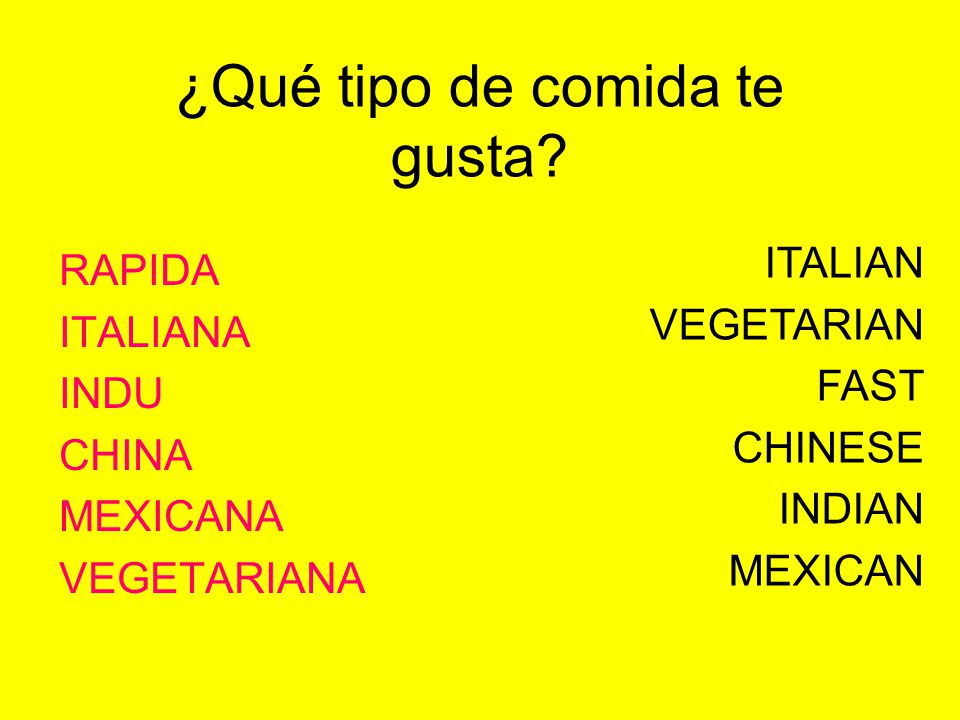 ¿Qué tipo de comida te gusta