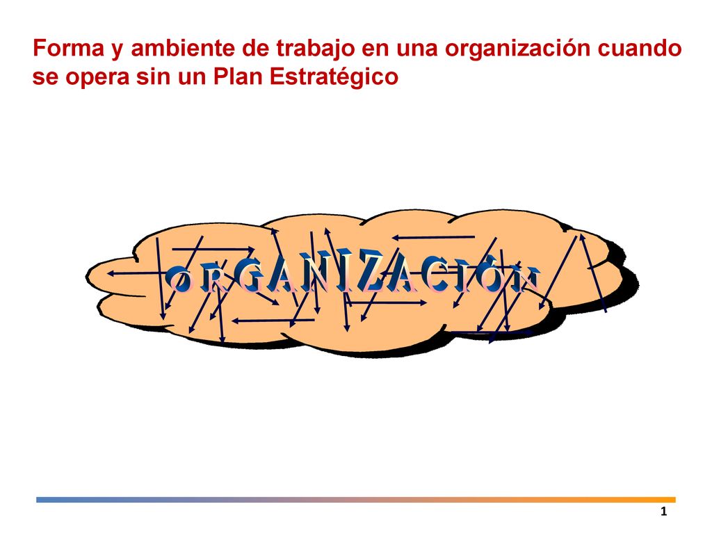 Forma y ambiente de trabajo en una organización cuando se opera sin un Plan Estratégico
