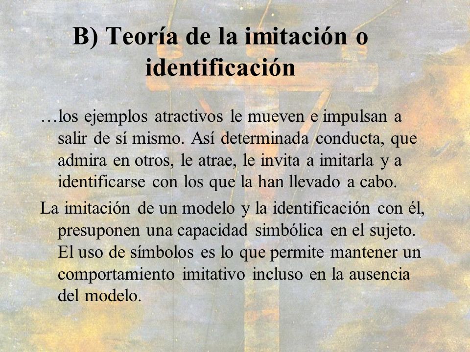 B) Teoría de la imitación o identificación