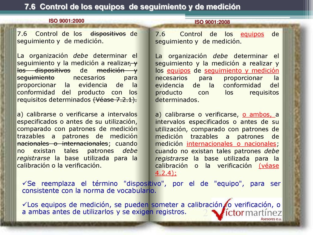 2 7.6 Control de los equipos de seguimiento y de medición
