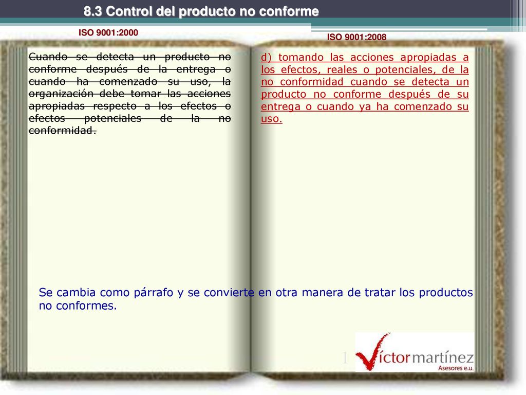 1 8.3 Control del producto no conforme