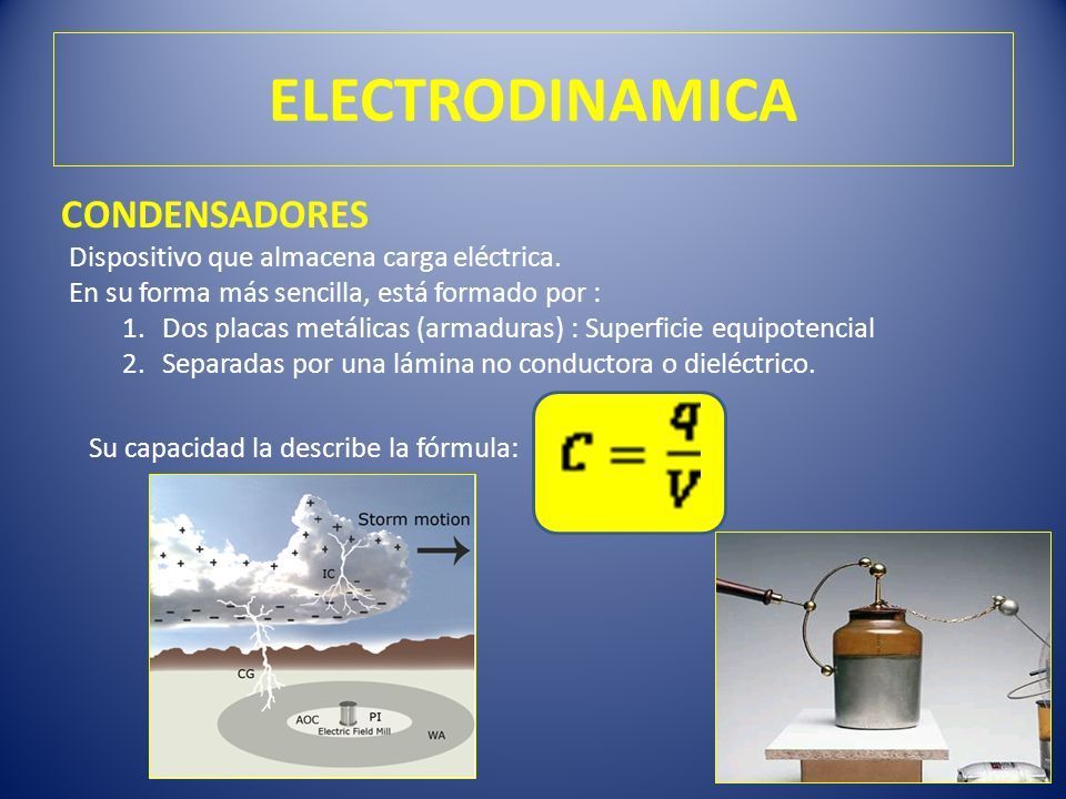 ELECTRODINAMICA CONDENSADORES
