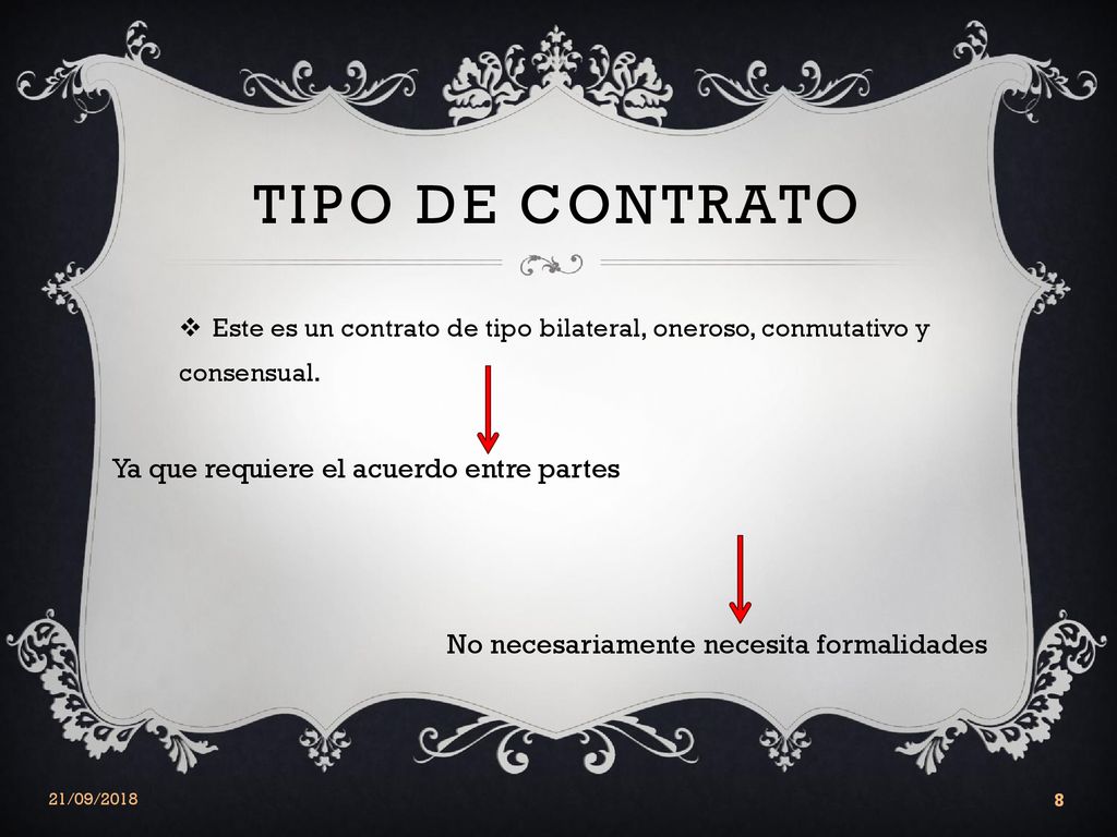 Tipo de contrato Ya que requiere el acuerdo entre partes