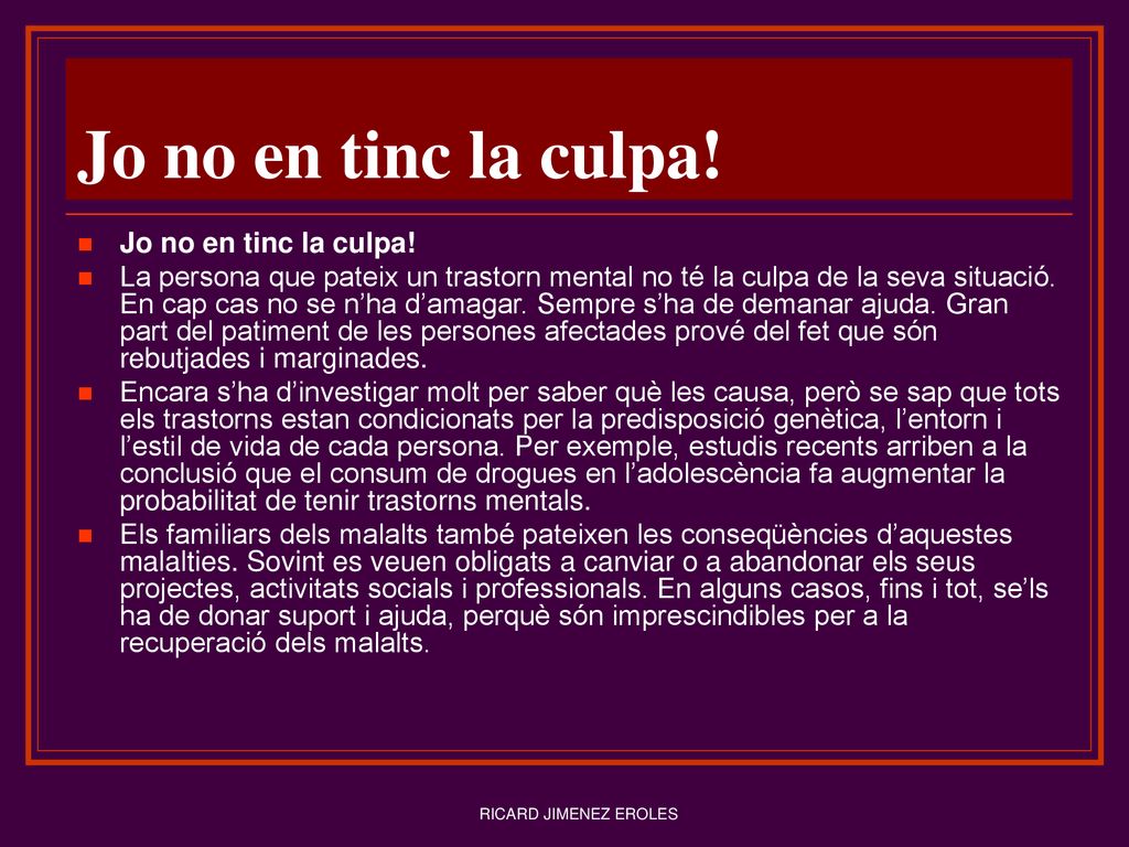 Jo no en tinc la culpa! Jo no en tinc la culpa!