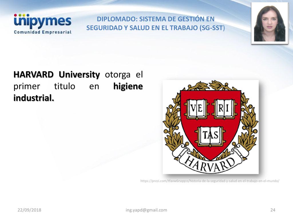 HARVARD University otorga el primer titulo en higiene industrial.