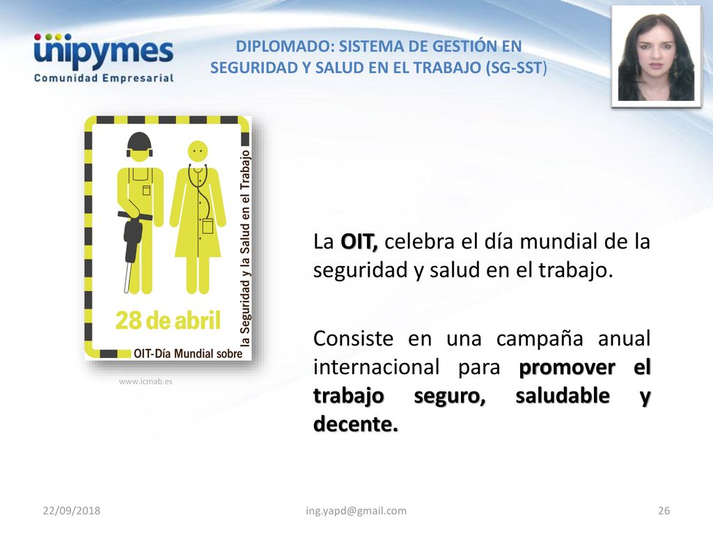 La OIT, celebra el día mundial de la seguridad y salud en el trabajo