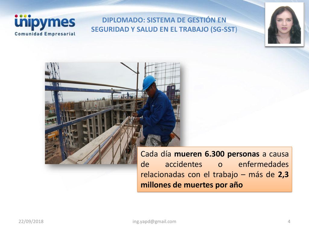 Cada día mueren personas a causa de accidentes o enfermedades relacionadas con el trabajo – más de 2,3 millones de muertes por año