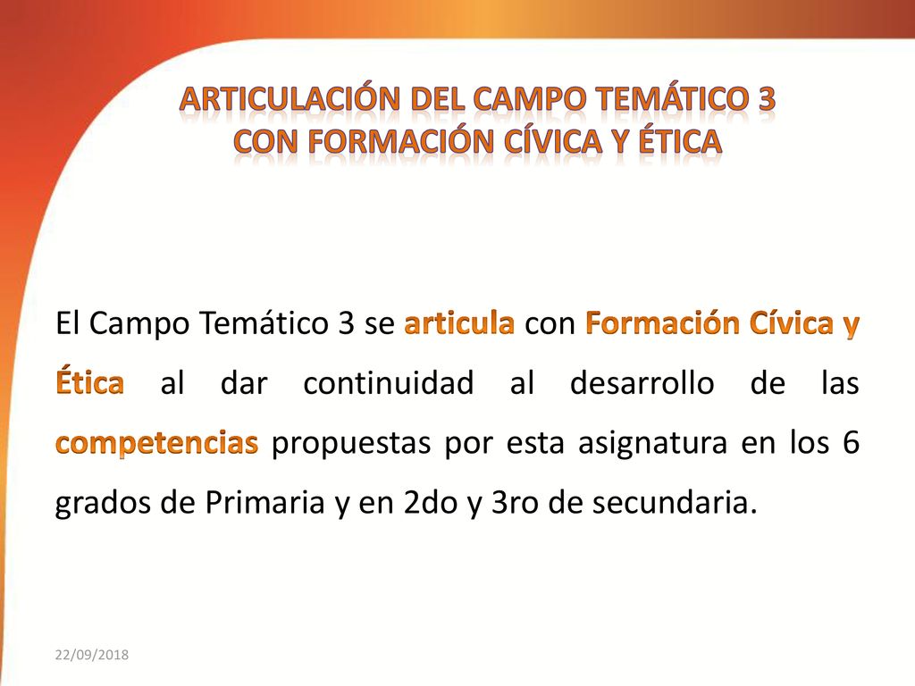 Articulación del Campo temático 3 con Formación cívica y ética