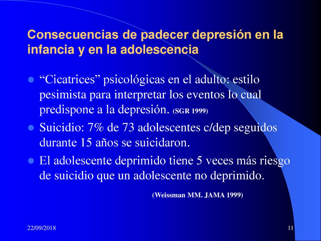 Consecuencias de padecer depresión en la infancia y en la adolescencia
