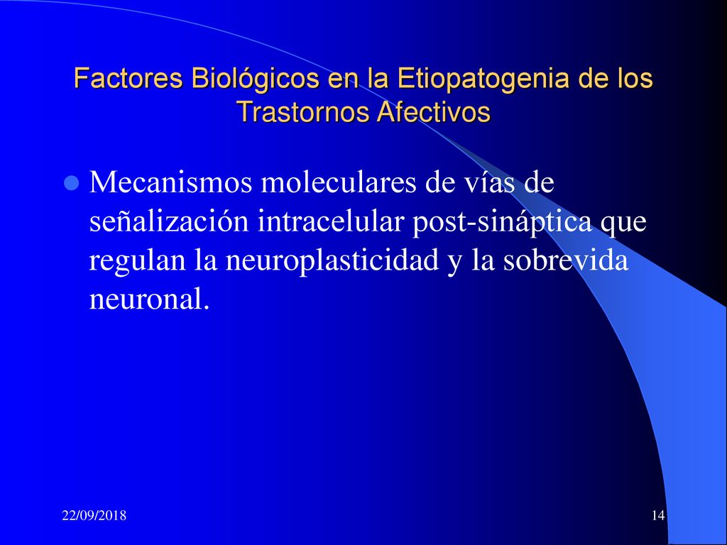 Factores Biológicos en la Etiopatogenia de los Trastornos Afectivos