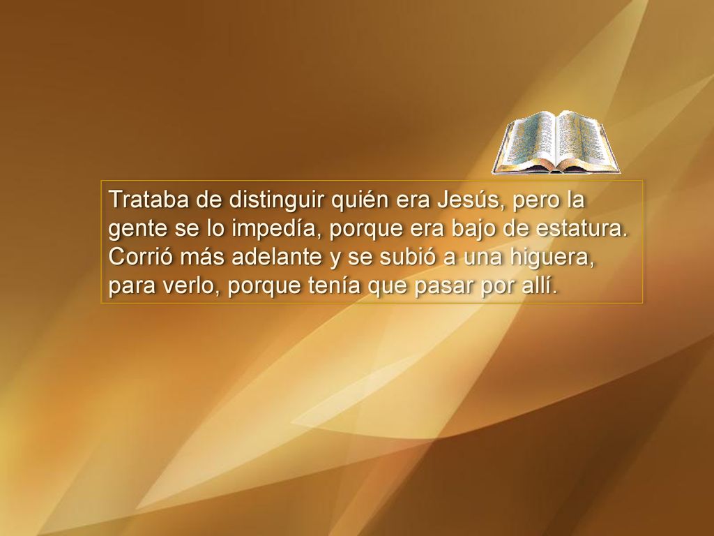 Trataba de distinguir quién era Jesús, pero la gente se lo impedía, porque era bajo de estatura.