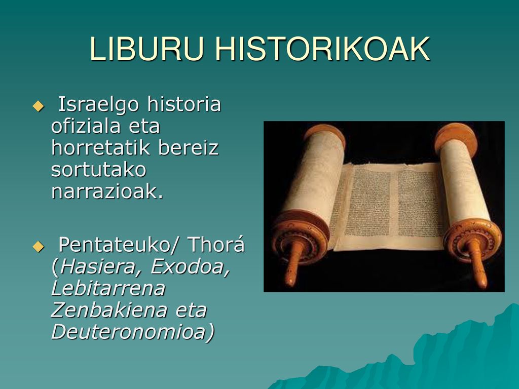 LIBURU HISTORIKOAK Israelgo historia ofiziala eta horretatik bereiz sortutako narrazioak.