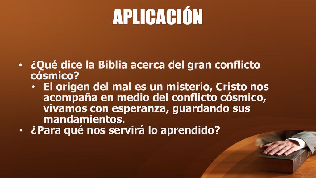 APLICACIÓN ¿Qué dice la Biblia acerca del gran conflicto cósmico