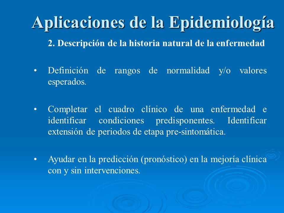 Aplicaciones de la Epidemiología