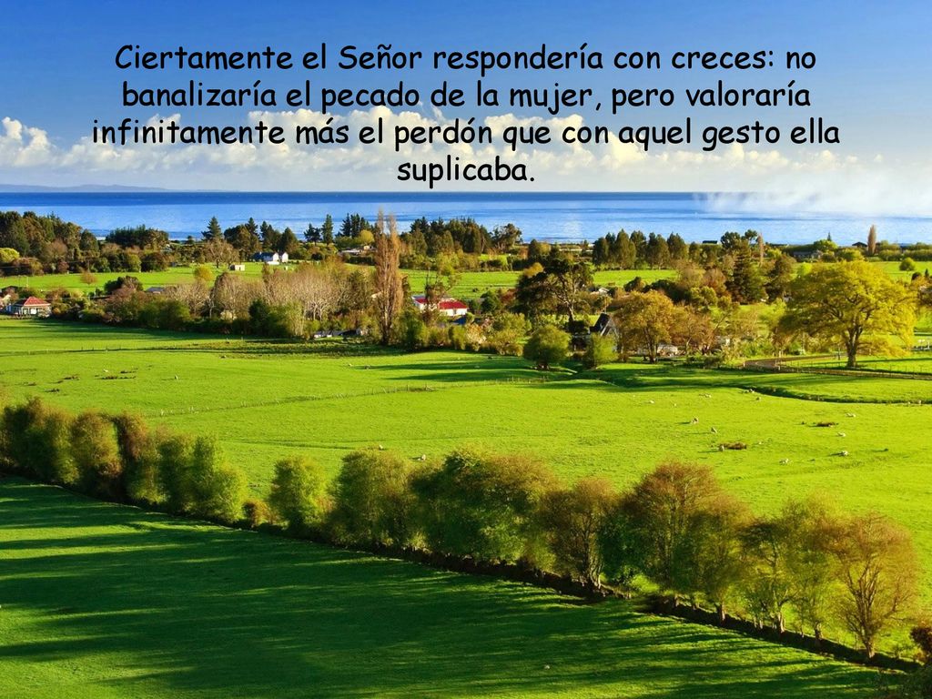 Ciertamente el Señor respondería con creces: no banalizaría el pecado de la mujer, pero valoraría infinitamente más el perdón que con aquel gesto ella suplicaba.